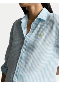 Polo Ralph Lauren Koszula 211910644008 Błękitny Regular Fit. Typ kołnierza: polo. Kolor: niebieski. Materiał: len #3
