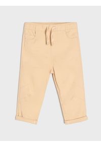 Sinsay - Jeansy pull on - kremowy. Kolor: kremowy. Materiał: jeans #1