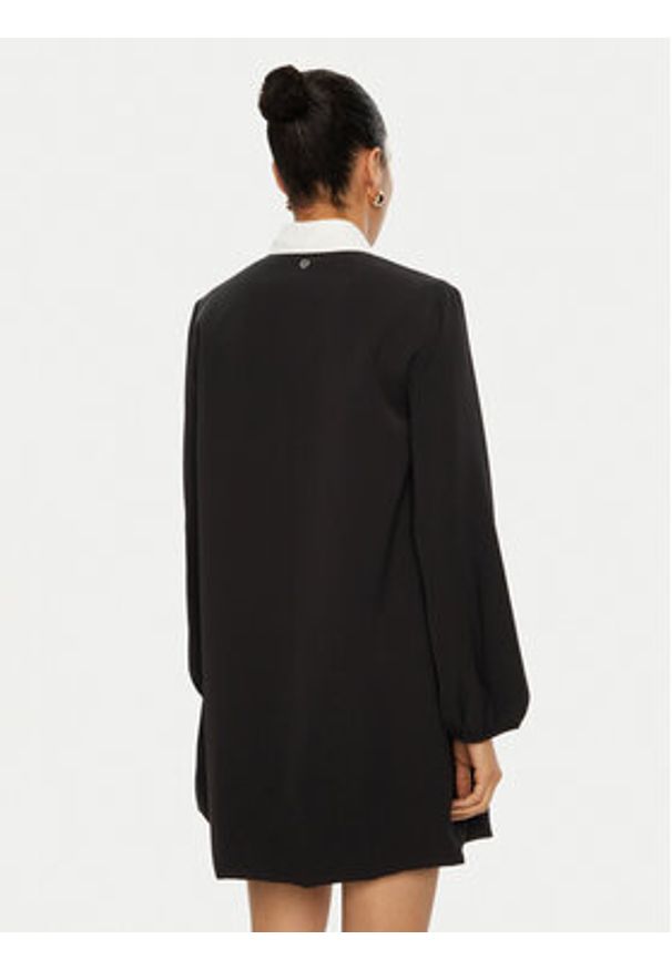 Please Sukienka codzienna A12YCSI000 Czarny Loose Fit. Okazja: na co dzień. Kolor: czarny. Materiał: syntetyk. Typ sukienki: proste. Styl: casual