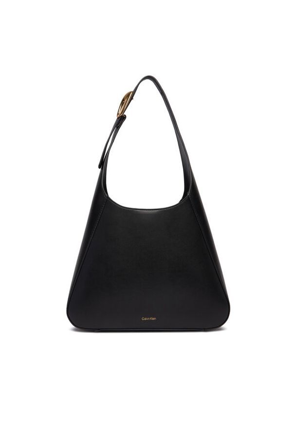 Calvin Klein Torebka Hardware Adj Strap Medium Bag LV04F3402G Czarny. Kolor: czarny. Materiał: skórzane