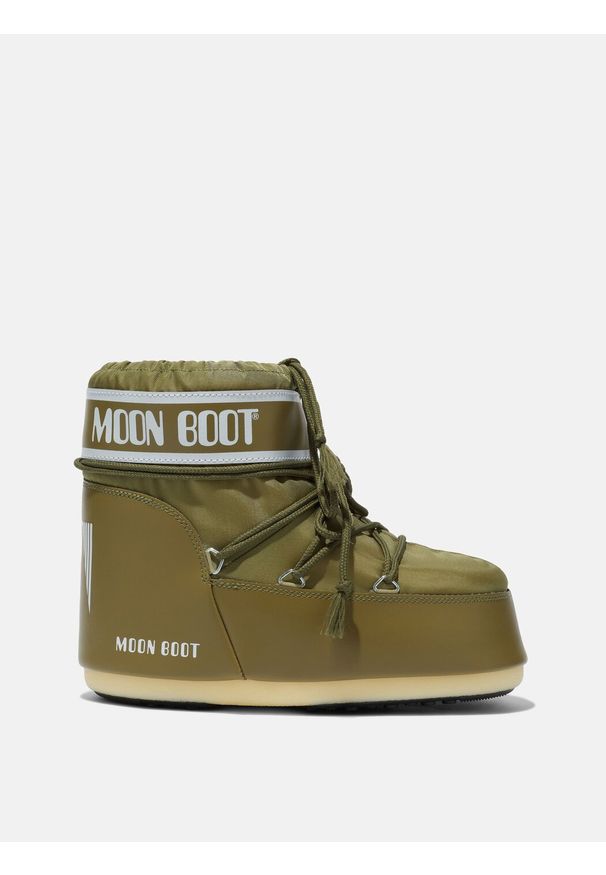 Śniegowce damskie Moon Boot ICON LOW NYLON. Kolor: zielony. Materiał: nylon