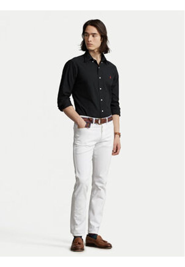 Polo Ralph Lauren Koszula Bsr 710772290 Czarny Custom Fit. Typ kołnierza: polo. Kolor: czarny. Materiał: bawełna