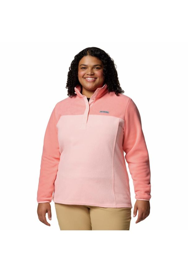 columbia - Bluza polarowa damska Columbia Benton Springs 1/2 Snap Pullover Fleece II. Kolor: różowy. Materiał: polar