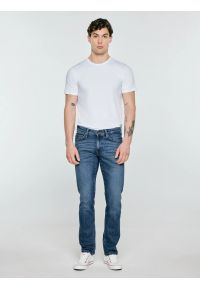 Big-Star - Jeansy męskie dopasowane granatowe Terry Slim 551. Okazja: na co dzień. Stan: obniżony. Kolor: niebieski. Wzór: jednolity. Styl: casual #3