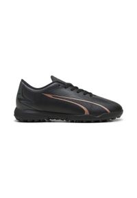 Buty piłkarskie dla dzieci Puma Ultra Play Tt Jr. Zapięcie: sznurówki. Kolor: czarny, brązowy, wielokolorowy. Materiał: guma, syntetyk, tkanina, materiał. Szerokość cholewki: normalna. Sport: piłka nożna