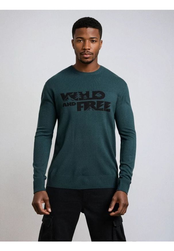 Sinsay - Sweter - zielony. Kolor: zielony