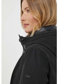 DKNY - Dkny kurtka damska kolor czarny przejściowa. Kolor: czarny. Materiał: polar, futro, włókno #8