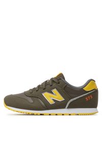 Sneakersy New Balance YC373XG2 Khaki. Kolor: brązowy. Materiał: skóra. Model: New Balance 373 #1