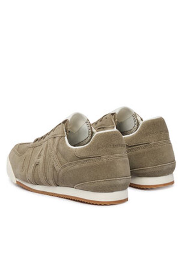 Armani Exchange Sneakersy XW002794 AF19687 Z7016 Khaki. Kolor: brązowy. Materiał: skóra, zamsz