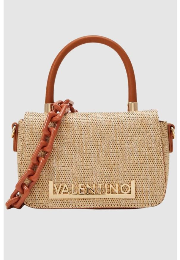 Valentino by Mario Valentino - VALENTINO Brązowa torebka Copacaban Satchel. Kolor: brązowy. Wzór: paski. Rozmiar: małe
