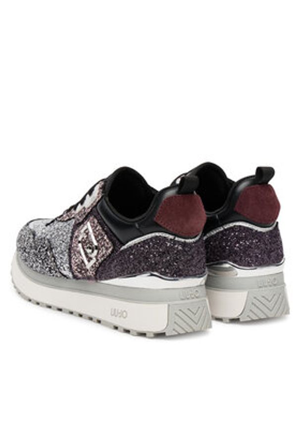 Liu Jo Sneakersy Maxi Wonder Glitter 01 BF5009 TX007 Srebrny. Kolor: srebrny