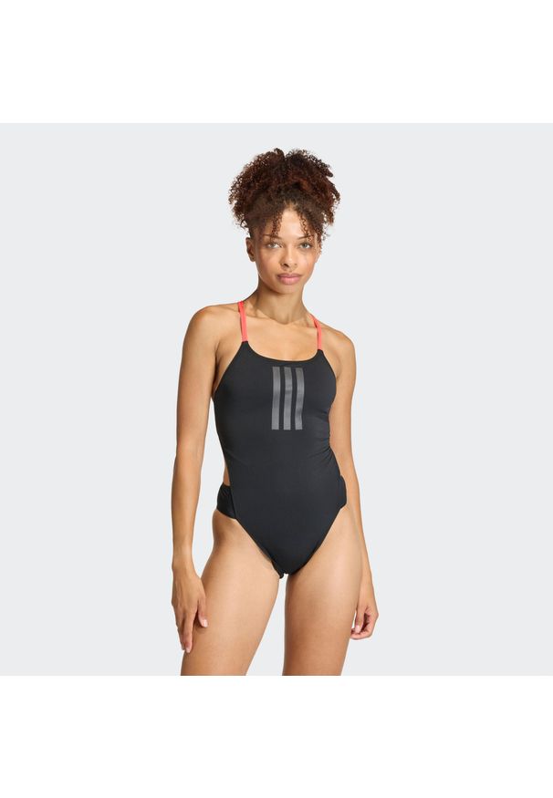 Adidas - Kostium Pływacki Ripstream 3-Stripes Tie Back. Kolor: czarny