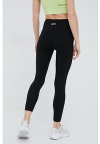 DKNY - Dkny legginsy damskie kolor czarny z nadrukiem. Stan: podwyższony. Kolor: czarny. Materiał: skóra, materiał. Wzór: nadruk