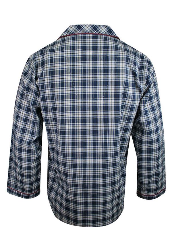 ForMax - Piżama Męska, Cienka Bawełniana, Granatowa, Dwuczęściowa, Koszula Długi Rękaw, Długie Spodnie FORMAX. Kolor: niebieski. Materiał: bawełna. Długość: długie