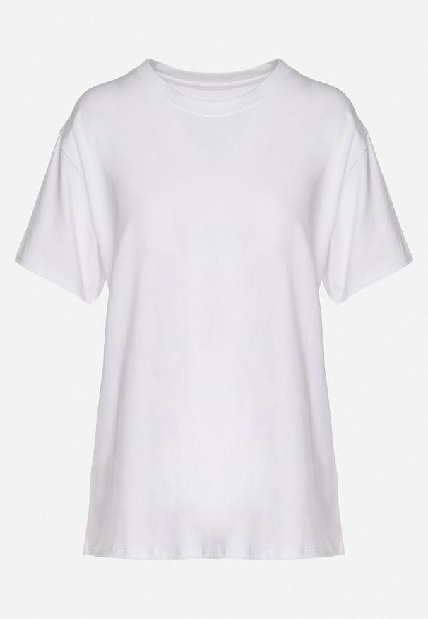 Born2be - Biały T-shirt z Bawełny w Klasycznym Stylu Tulseli. Okazja: na co dzień. Kolor: biały. Materiał: bawełna. Styl: klasyczny