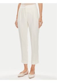 Marella Spodnie materiałowe Izabel 31310511200 Écru Regular Fit. Kolor: kremowy. Materiał: syntetyk #1