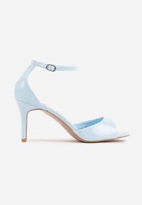 Born2be - Niebieskie Klasyczne Sandały na Szpilce z Paskiem Wokół Kostki Berenne. Okazja: na co dzień, na randkę. Zapięcie: pasek. Kolor: niebieski. Materiał: jeans. Obcas: na szpilce. Styl: klasyczny. Wysokość obcasa: średni #3