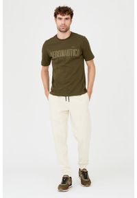 Aeronautica Militare - AERONAUTICA MILITARE Zielony bawełniany męski t-shirt, Rozmiar XL. Kolor: zielony. Materiał: bawełna #4