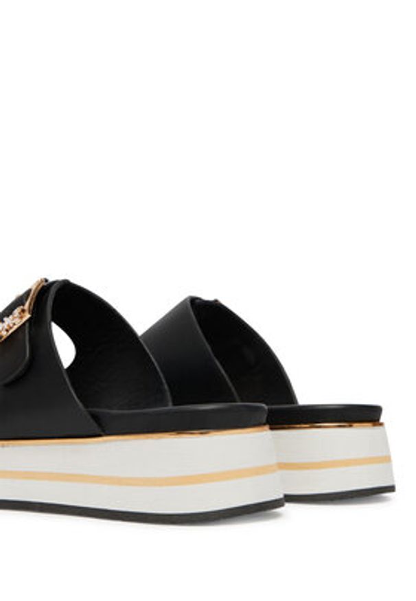 Patrizia Pepe Klapki PPJ389/31 Czarny. Kolor: czarny. Materiał: skóra