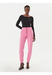 Versace Jeans Couture Spodnie dresowe 80HAAT01 CF01T Różowy Regular Fit. Kolor: różowy. Materiał: bawełna #2