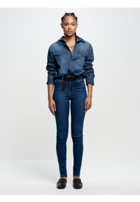 Big-Star - Spodnie jeans damskie z wysokim stanem Clara 658. Okazja: na co dzień. Stan: podwyższony. Kolor: niebieski. Styl: casual, klasyczny, sportowy #5