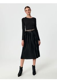 Sinsay - Sukienka midi - czarny. Kolor: czarny. Długość rękawa: długi rękaw. Styl: elegancki. Długość: midi #1