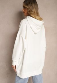 Renee - Biała Bluza z Kapturem Foss. Typ kołnierza: kaptur. Kolor: biały. Materiał: dzianina, polar. Długość rękawa: długi rękaw. Długość: długie. Wzór: jednolity