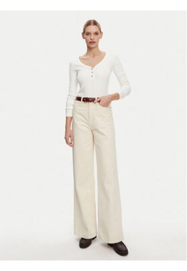 TOMMY HILFIGER - Tommy Hilfiger Bluzka Henley WW0WW43905 Biały Slim Fit. Typ kołnierza: typu henley. Kolor: biały. Materiał: bawełna