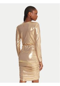 Fracomina Sukienka koktajlowa FQ25WD1006W59501 Złoty Slim Fit. Kolor: złoty. Materiał: syntetyk. Styl: wizytowy #5