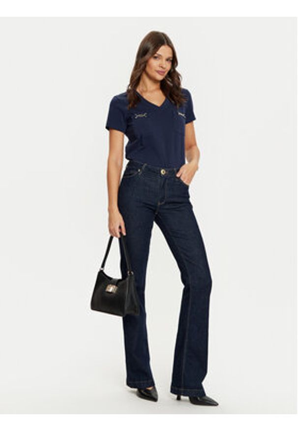 Marciano Guess T-Shirt 5RGI03 6008A Granatowy Regular Fit. Kolor: niebieski. Materiał: bawełna