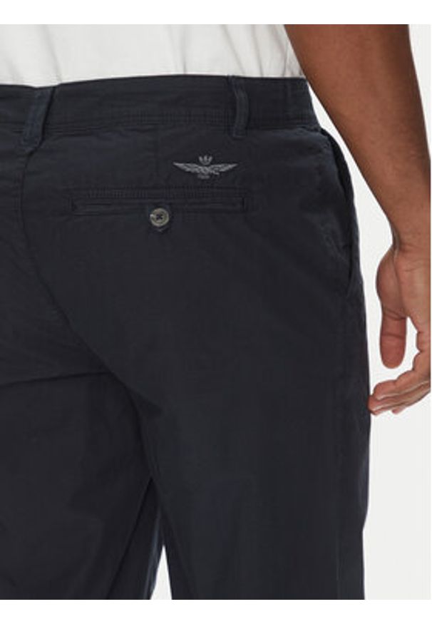 Aeronautica Militare Chinosy 251PA1654CT3505 Granatowy Regular Fit. Kolor: niebieski. Materiał: bawełna