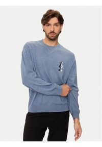 Armani Exchange Sweter 6DZM6H ZM5BZ 15DU Niebieski Regular Fit. Kolor: niebieski. Materiał: bawełna, syntetyk #1