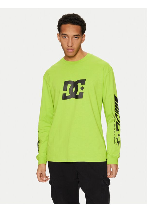 DC Longsleeve Drivers Club ADYZT05406 Zielony Standard Fit. Kolor: zielony. Materiał: bawełna. Długość rękawa: długi rękaw