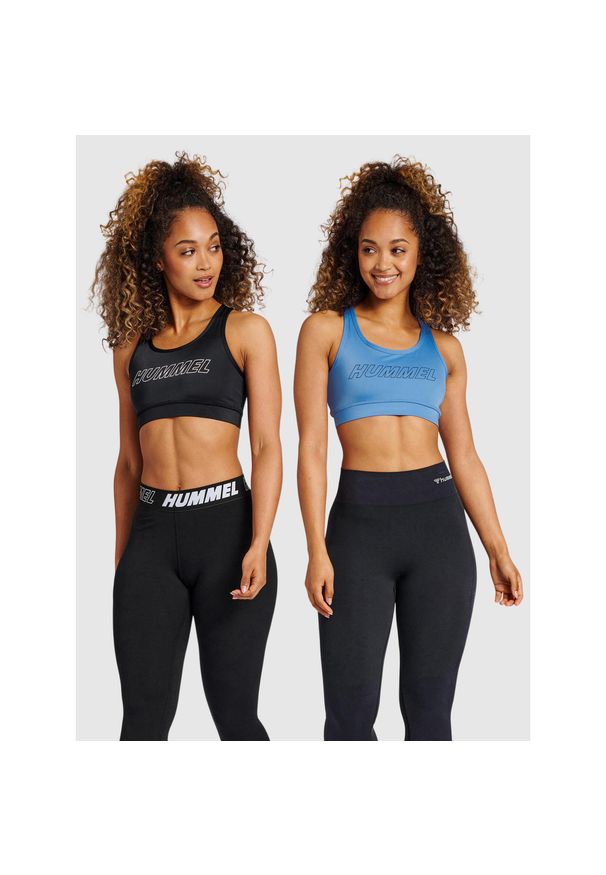 Damskie biustonosze sportowe Hummel TE Tola (x2). Kolor: czarny. Sport: bieganie, fitness