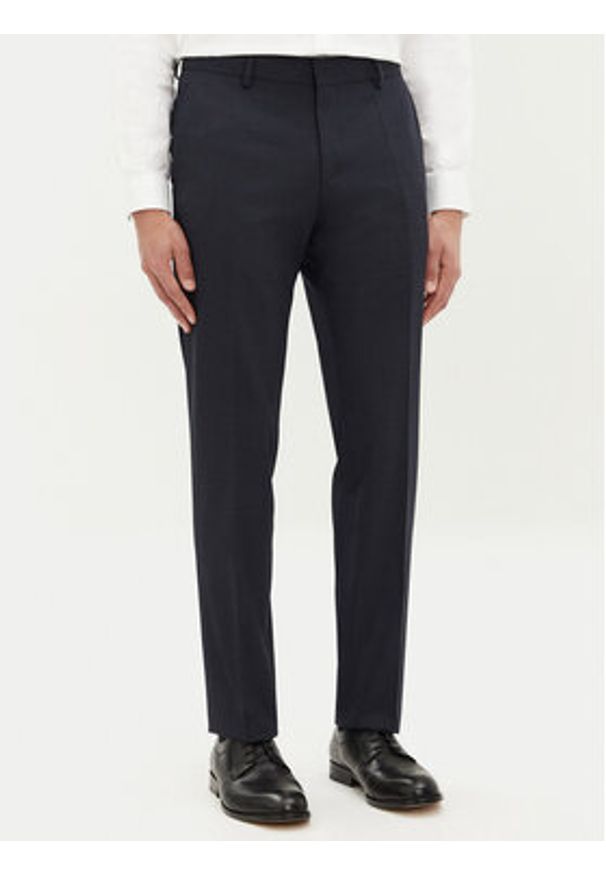 BOSS Garnitur Huge 50534914 Granatowy Slim Fit. Kolor: niebieski. Materiał: syntetyk