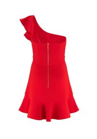 LA MANIA - Czerwona sukienka Janet. Kolor: czerwony. Materiał: materiał. Wzór: aplikacja. Typ sukienki: dopasowane, rozkloszowane. Długość: mini #6