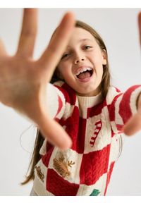 Reserved - Sweter ze świąteczną aplikacją - wielobarwny. Materiał: dzianina. Wzór: aplikacja. Styl: wizytowy #1