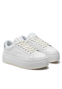 Calvin Klein Jeans Sneakersy Bold Flatf Low Mix Ohb YW0YW01632 Biały. Kolor: biały. Materiał: skóra #6