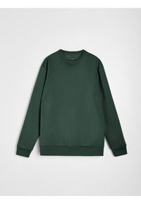Sinsay - Bluza crewneck z domieszką bawełny - zielony. Kolor: zielony. Materiał: bawełna
