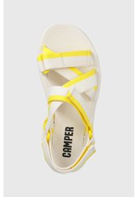 Camper sandały Match damskie kolor żółty. Zapięcie: rzepy. Kolor: żółty. Materiał: guma, materiał. Obcas: na obcasie. Wysokość obcasa: niski #3