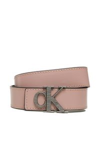 Calvin Klein Jeans Pasek Damski Mono Hardware Leather Belt 30mm K60K610364 Różowy. Kolor: różowy. Materiał: skóra