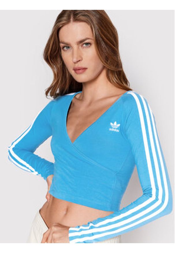 Adidas - adidas Bluzka adicolor Classics HC2041 Niebieski Slim Fit. Kolor: niebieski. Materiał: bawełna