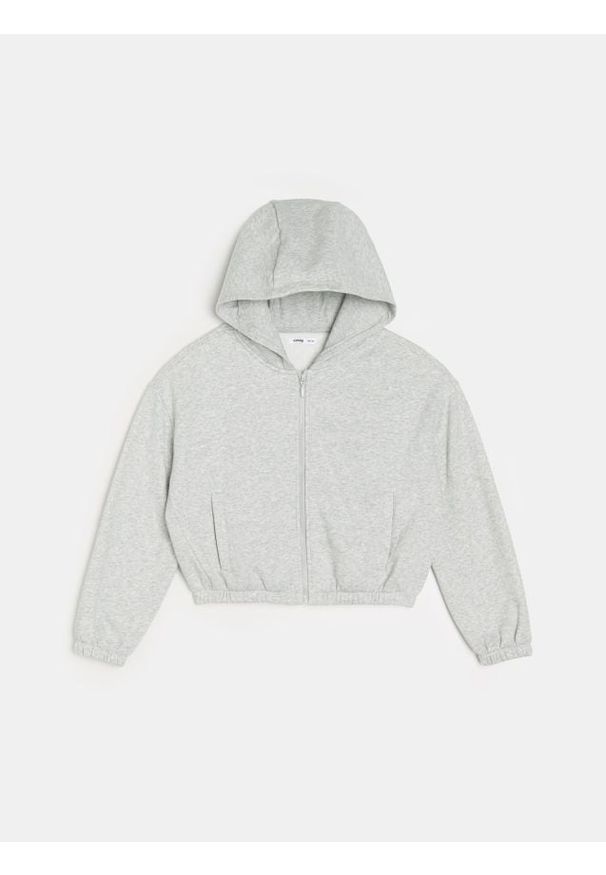 Sinsay - Bluza z kapturem basic - szary. Typ kołnierza: kaptur. Kolor: szary