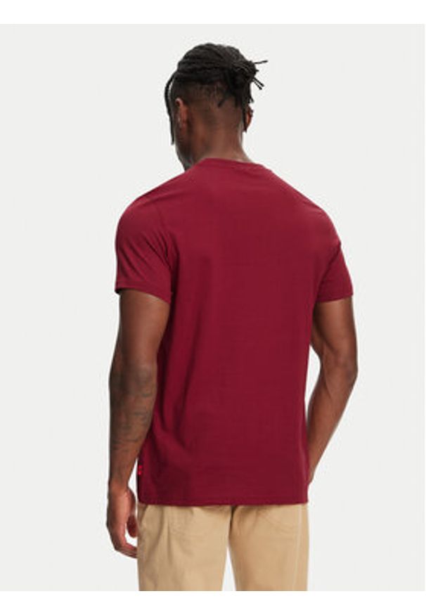 Robe di Kappa T-Shirt Dorel 64131EW Bordowy Regular Fit. Kolor: czerwony. Materiał: bawełna