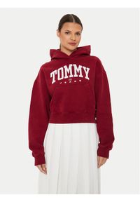 Tommy Jeans Bluza Varsity DW0DW19291 Czerwony Relaxed Fit. Kolor: czerwony. Materiał: bawełna #1