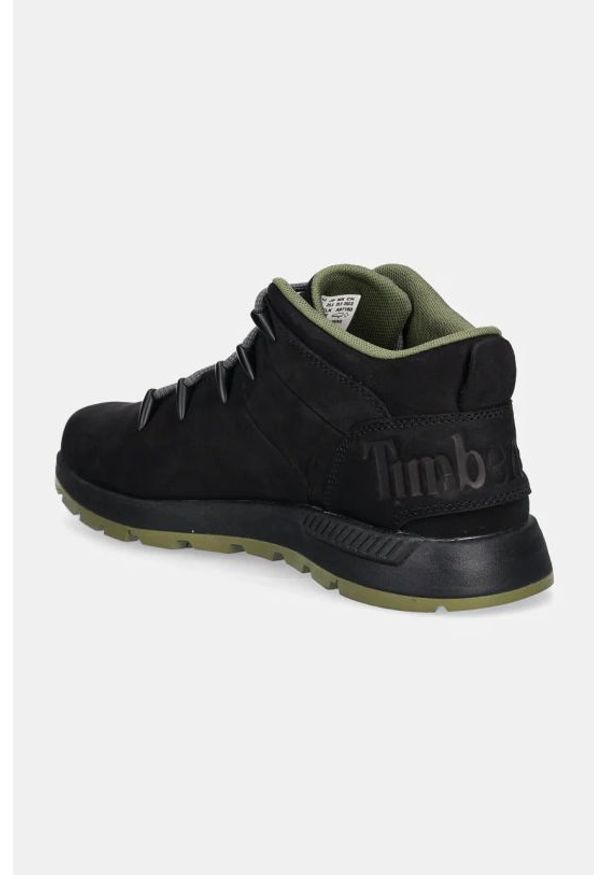 Sneakersy męskie Timberland Sprint Trekker MID LACE UP SNEAKER BLACK NUBUCK. Kolor: czarny. Materiał: nubuk. Sport: bieganie