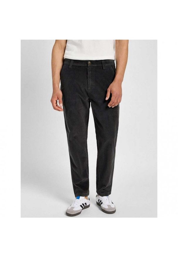 Lee - LEE MĘSKIE SPODNIE SZTRUKSOWE LEE CARPENTER DARK MUTED GRAY 112359177. Materiał: sztruks