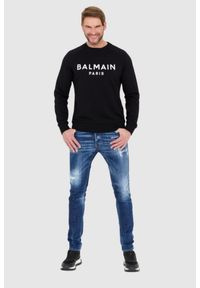 Balmain - BALMAIN Czarna bluza męska z logo. Kolor: czarny