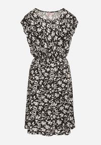 Born2be - Czarna Sukienka z Bawełną i Kwiatowym Wzorem Lumianisse. Okazja: na co dzień. Kolor: czarny. Materiał: bawełna. Długość rękawa: krótki rękaw. Wzór: kwiaty. Sezon: lato. Styl: elegancki, casual #6