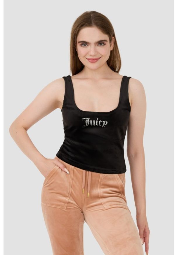 Juicy Couture - JUICY COUTURE Czarny damski top Bromley, Rozmiar S. Kolor: czarny